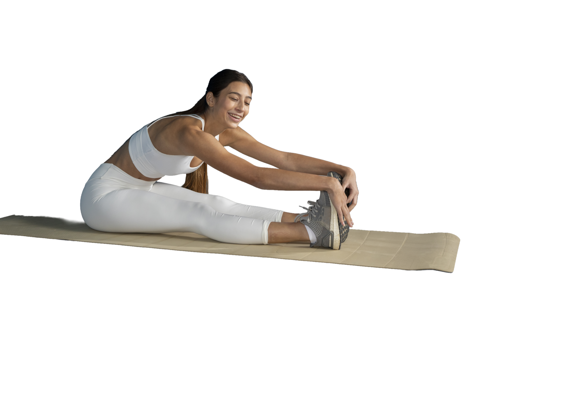 Fitness instructor stretching